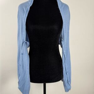 Women's Blue Button-Up Sweater